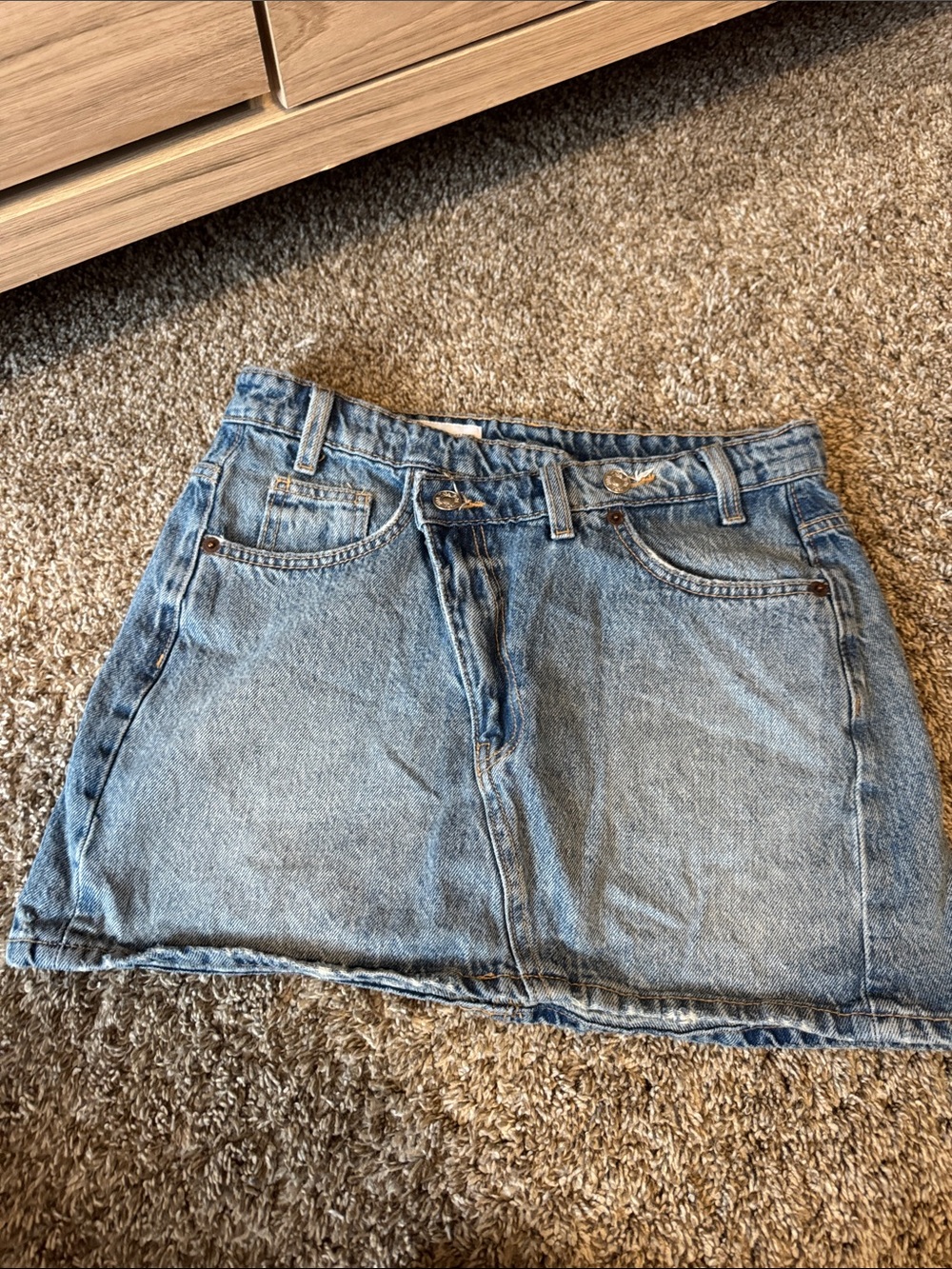 Zara Light Blue Denim Mini Skirt